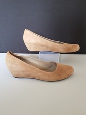 Hogl Sacchetto Mink Suede Wedge Shoes UK6.5 Brown