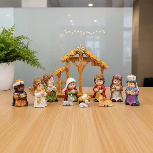 Cartoon nativity stable set - cartoon,