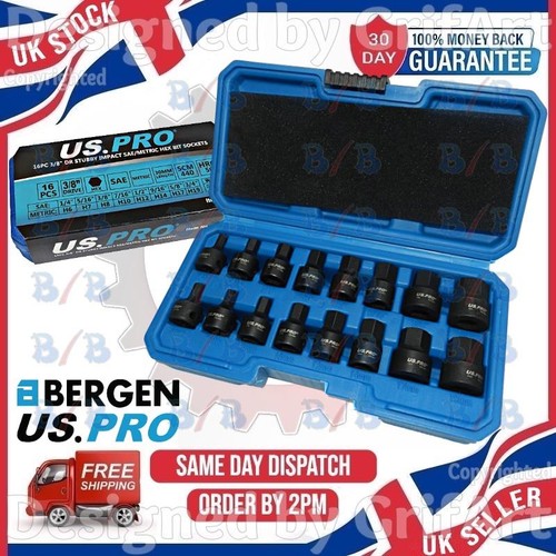 Uspro 16pc drive stubby - 16pc,