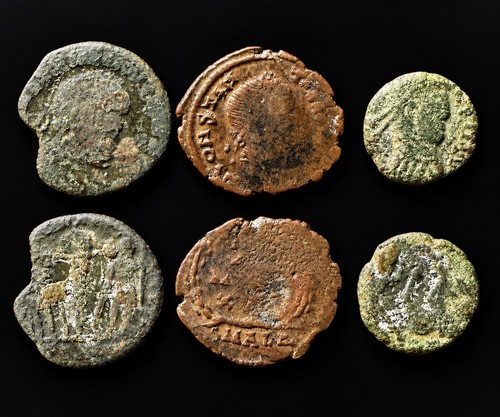 Ancient roman bronze coins - roman,