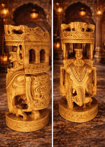 Vintage hand carved wooden - carved,