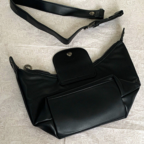 Longchamp black recycle faux - black,