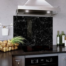 Glass Splashback Kitchen Tile Owen Wal Panel ANY SIZE Dark Marble Granite Stone