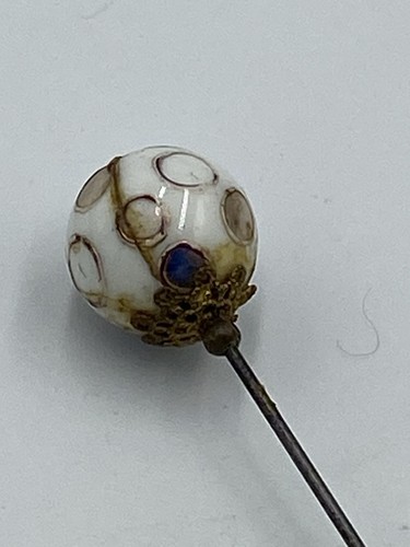 Antique glass hat pin - glass,