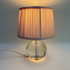 Laura Ashley Lydia Round Crystal Glass Table  Bedside Lamp & Hemsley Shade