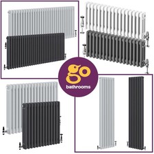 3 Column Radiator Vertical Horizontal Rad Traditional Cast Iron Style White Grey