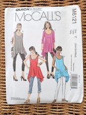 McCall's Sewing Pattern M6121 Quick & Easy Loose Tunic Vest Top XS - M 4 - 14