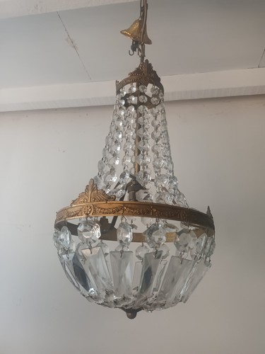 French cut glass basket - french,