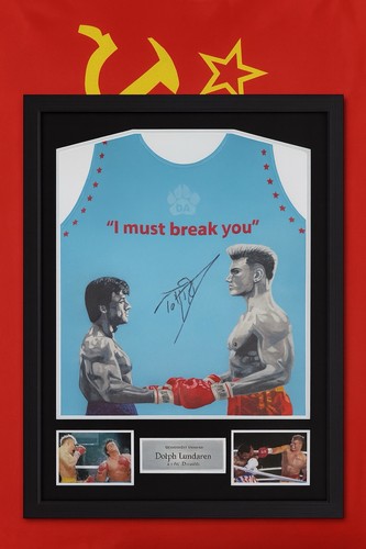 Signed framed dolph lundgren - signed,