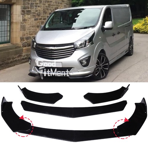 Glossy black front bumper chin - black,