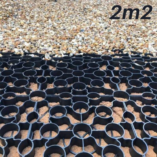 Grid black 2m2 gravel - black,