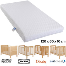 Cot Bed Mattress To Fit Mamas & Papas IKEA Obaby East Coast Baby 120x60x10cm