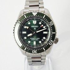USED Seiko Prospex Diver GMT 42mm Green Dial Stainless Steel Watch SPB381
