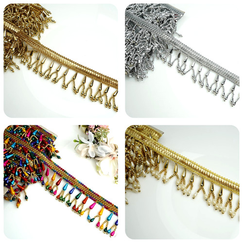 Meter beaded fringe drop - 1,