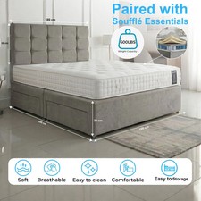 Luxury grey fabric divan - fabric,