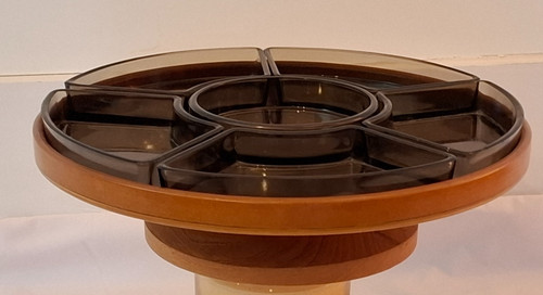 Vintage wood teak glass - wood,