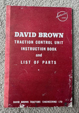 David Brown Traction Control Unit Agricultural Instruction Book Parts List