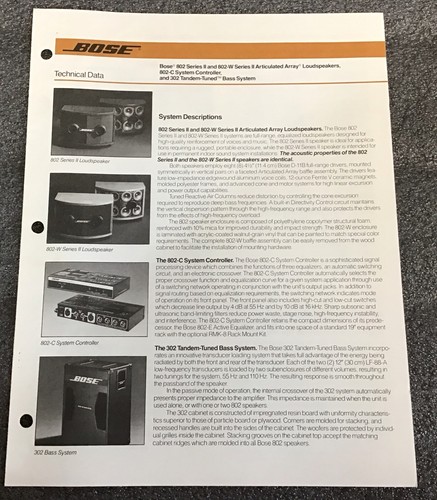 Bose 802 series 802w - series,