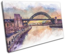 Tyne Bridge Newcastle Landmarks SINGLE CANVAS WALL ART Picture Print