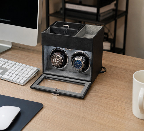 Double automatic watch - watch, winder