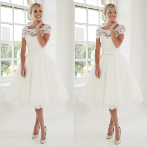 Tea length wedding dresses - length,