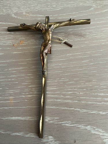 Crucifix antique brass - crucifix,