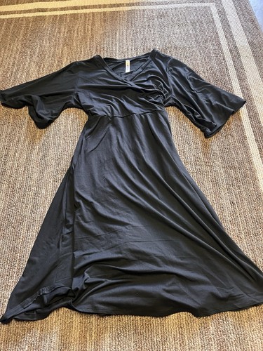 Black maxi maternity dress