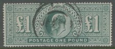 1902 £1 Green LOWDEN forgery - A Very Fine Used example of this unusual Stamp
