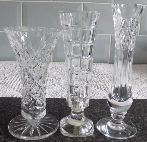 Vintage glass stem vases - 3,