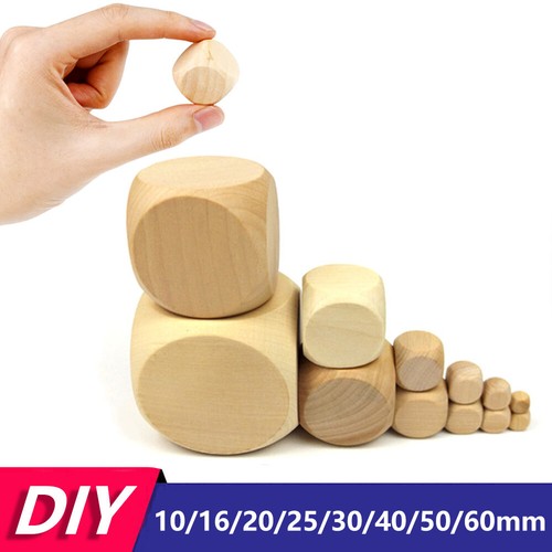 Blank wooden dice - wooden, plain
