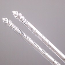 Pure Silver Chopsticks Househole Tableware 999 Fine Silver Dinnerware Lotus Head