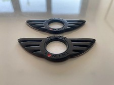 2 x I 💖 Mini Black Satin Metal Door Pin Badge For BMW MINI Cooper/S/ONE/Clubman