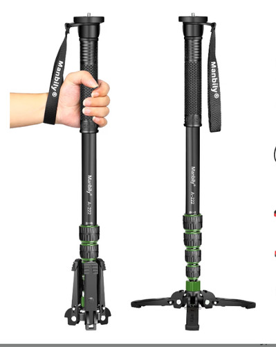 Camera monopod with tripod - with,