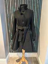 Black Ladies Swing Coat Size 10, Wool Mix - stunning !!