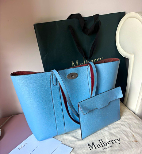 Mulberry blue leather large - leather,