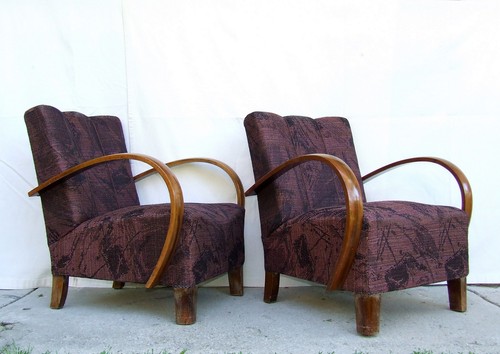Pair art deco armchairs - art,