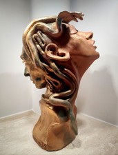 Scultura In Terracotta Patinata Medusa Firmata Walter Geraci