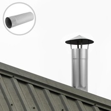  Stainless Steel Pipe Log Burner Flue Boiler Extended Chimney for Stove