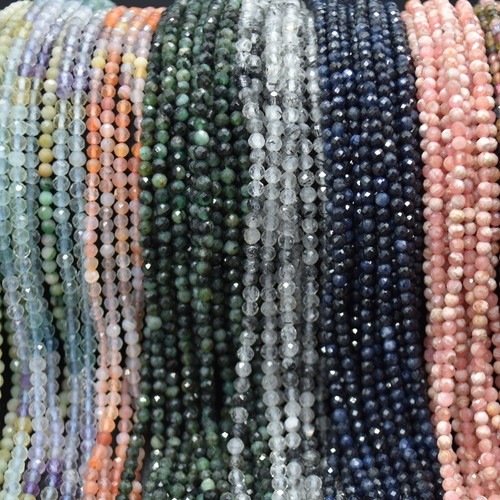 Faceted round beads 3mm - beads, 15"