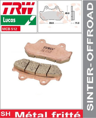 Front brake pads trw - front, fried