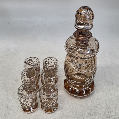 Vintage amber glass decanter - vintage,