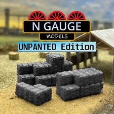 UNPAINTED- 1:148 N Scale Gauge Square Straw / Hay Bales 'Stacked'  (Farm 1:160)