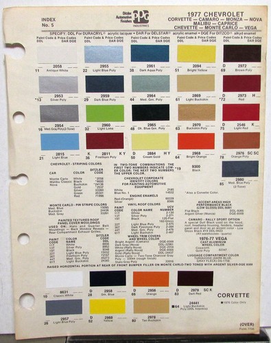 1977 chevy ppg paint chip - 1977,
