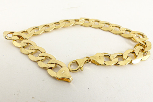 9ct gold curb bracelet hollow - gold,