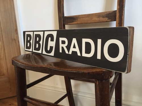 Bbc radio sign plaque wooden - sign,