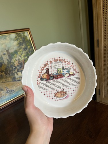 Vintage ceramic recipe flan - ceramic,