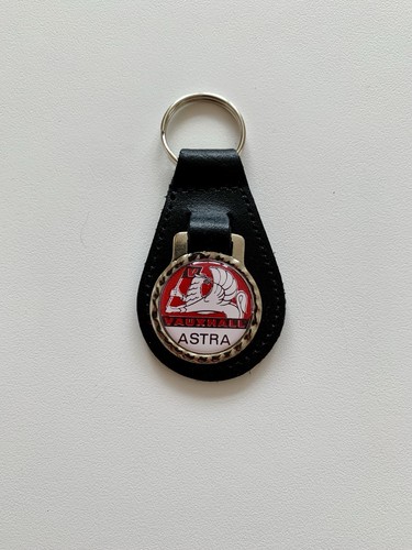 Black leather keyring - black,