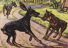 DOBERMAN CHARMING DOG GREETING
