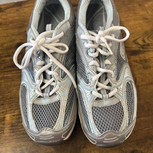 Sketchers silver and aqua size - sketchers,
