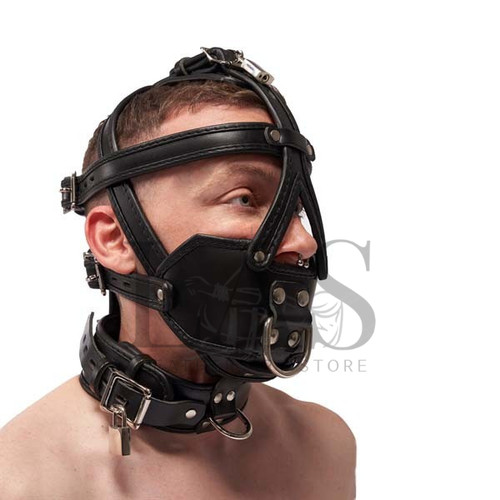 Real leather bondage face - leather,